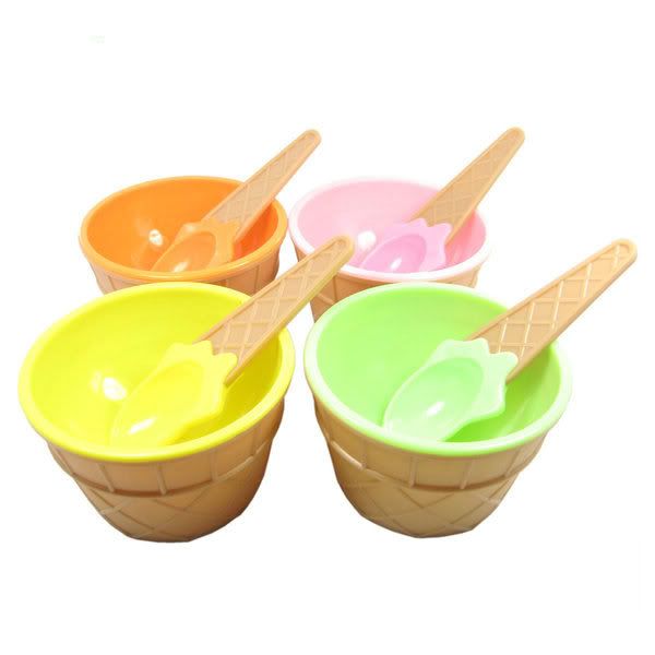 4PCS Colorful Ice Cream Cone Shaped Bowls with Spoons eBay