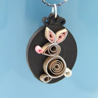 paper quilled rabbit pendant