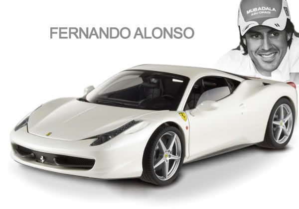 White 458 Italia Alonso's Car 