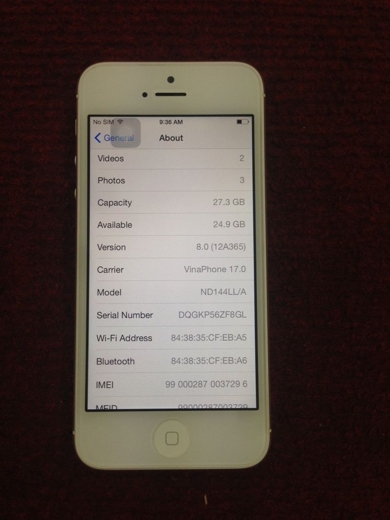 Iphone 5 16Gb và 32Gb trắng quốc tế, máy đẹp leng keng.....