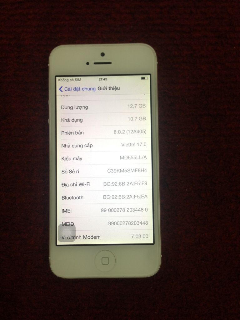 Iphone 5 16Gb và 32Gb trắng quốc tế, máy đẹp leng keng..... - 8