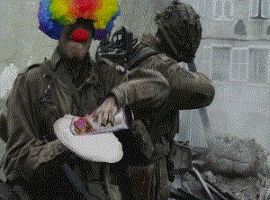 funny clown soldier
