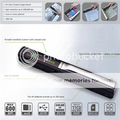 Portable Handy Scanner Photo Document Scanner 600dpi