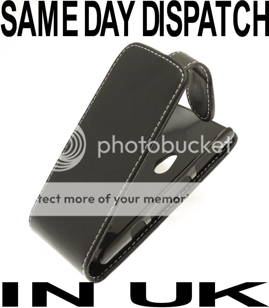 Black Leather Flip Case 4 Sony Ericsson Xperia Neo MT15